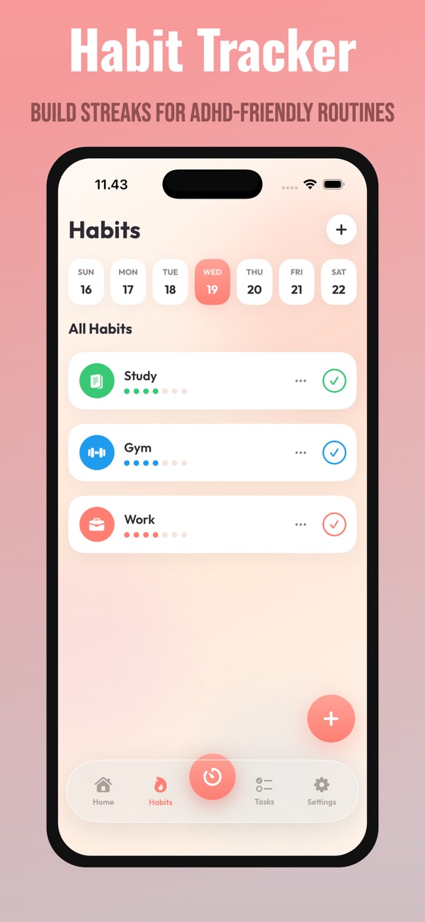 Official Focus Buddy App Store screenshot showing habit tracking
